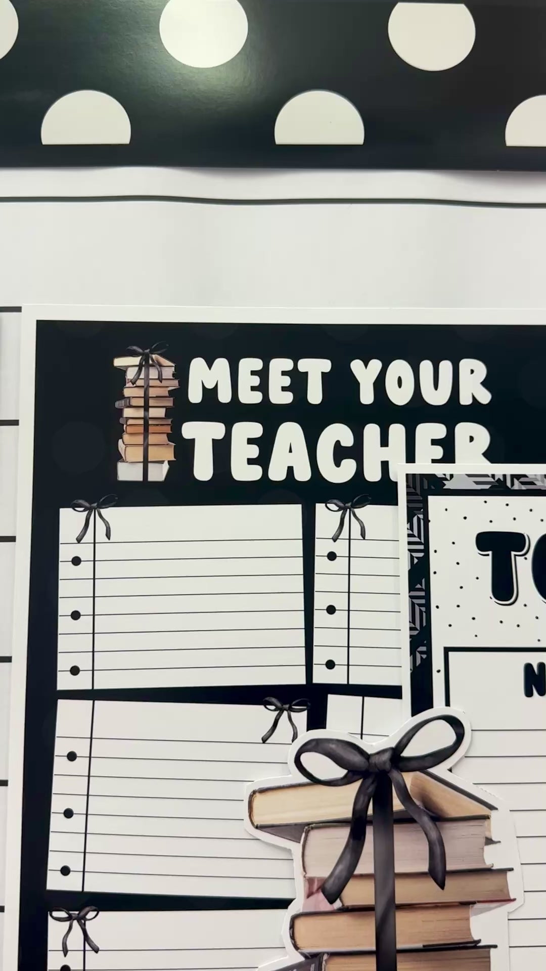 Black and white poster with the text meet your teacher 