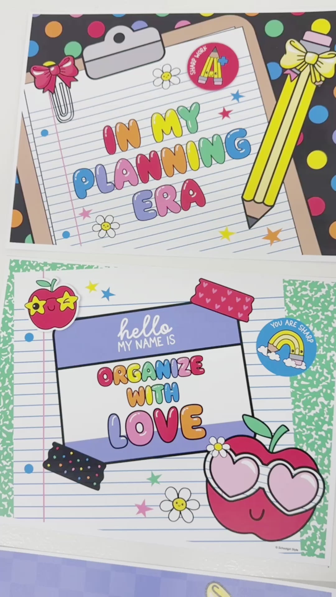 Printable Rainbow Editable Organized Teacher System Bin | School Days