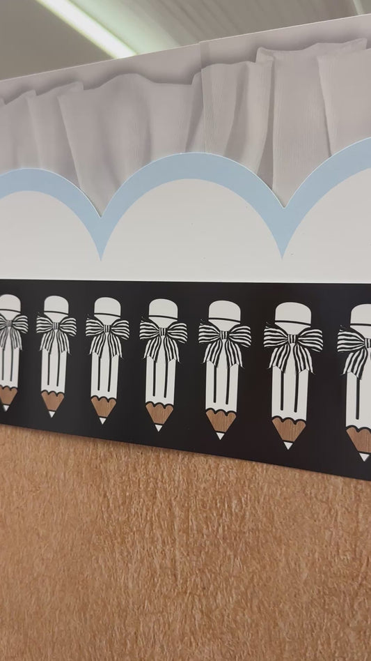 simply sweet black and white pencil border