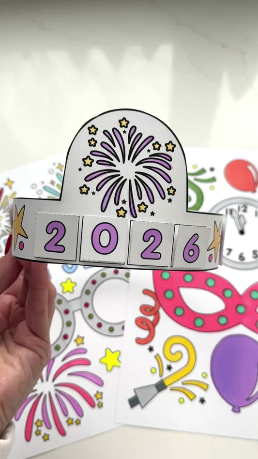 Printable January New Year Crafts and Activities Party Pack