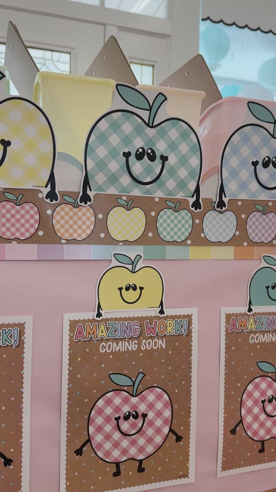 gingham apple toppers a year in pastel 