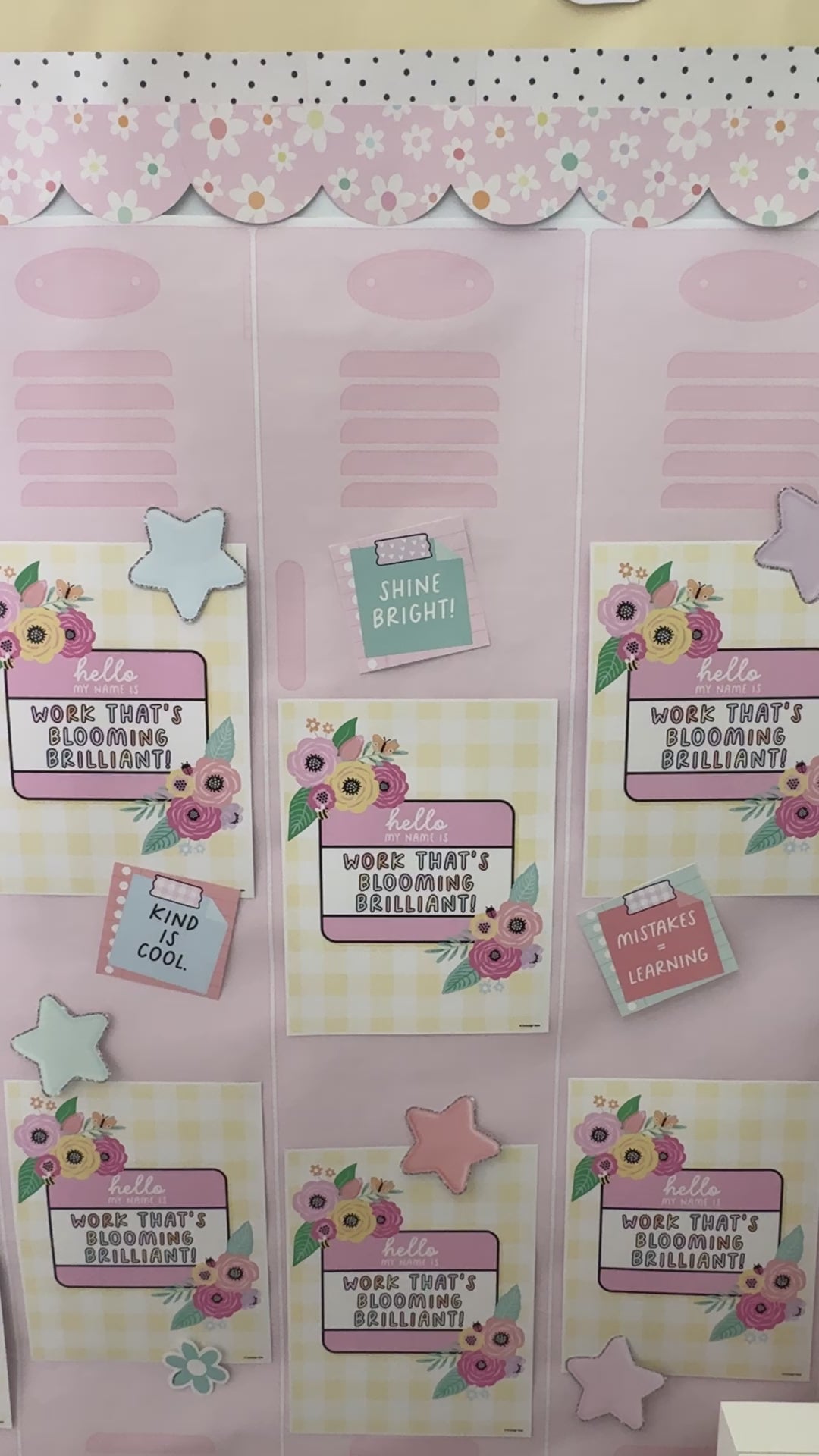 Pastel student work display 