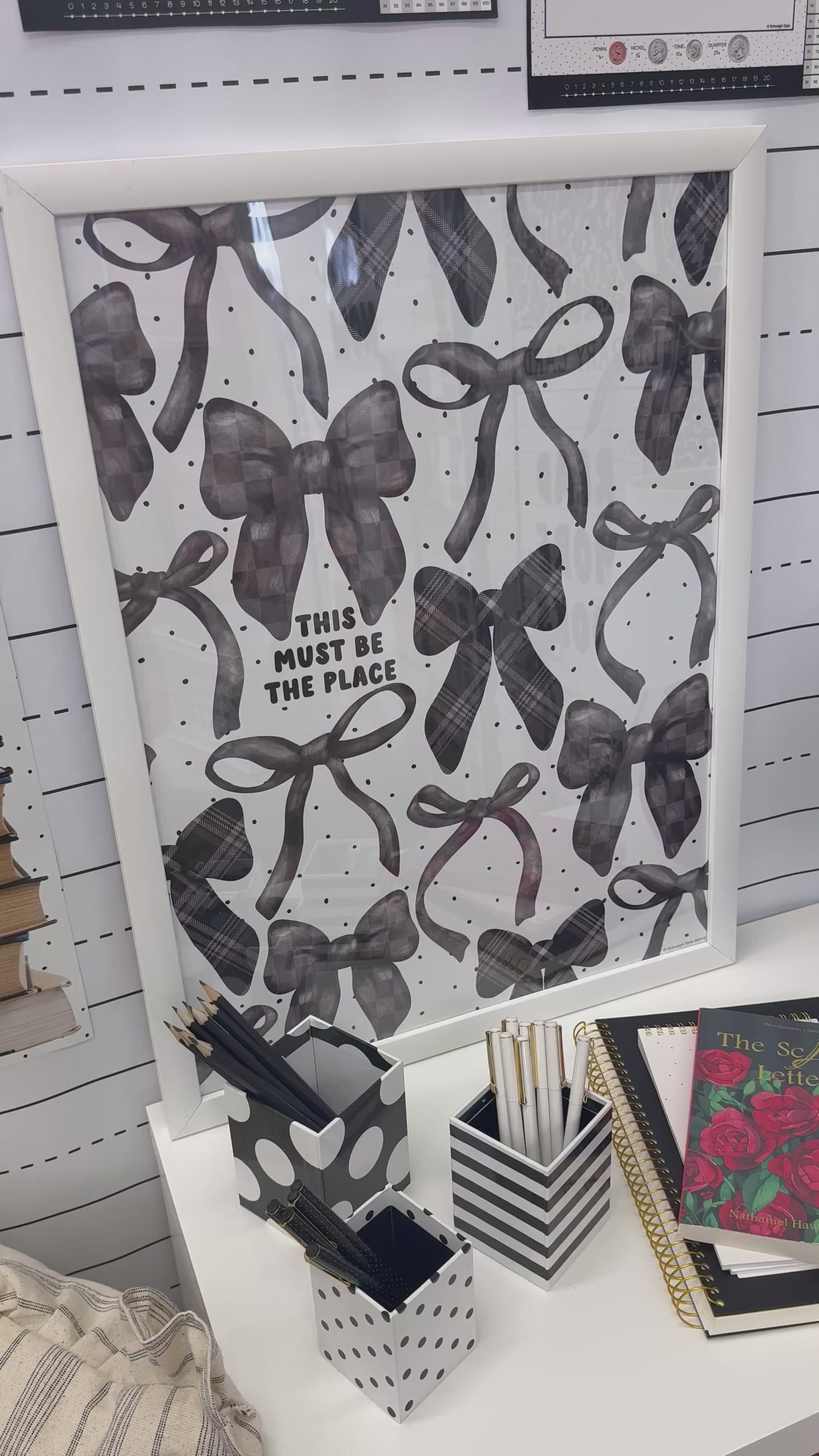 This must be the place black and white bow poster 