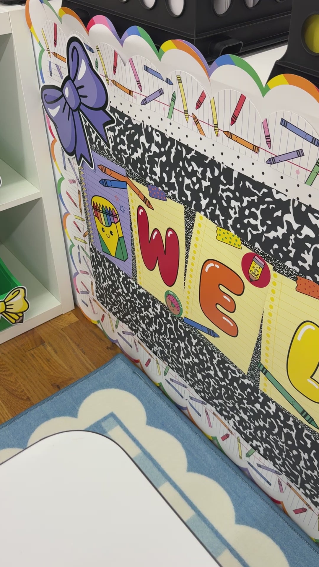 Bright rainbow welcome bulletin board set 