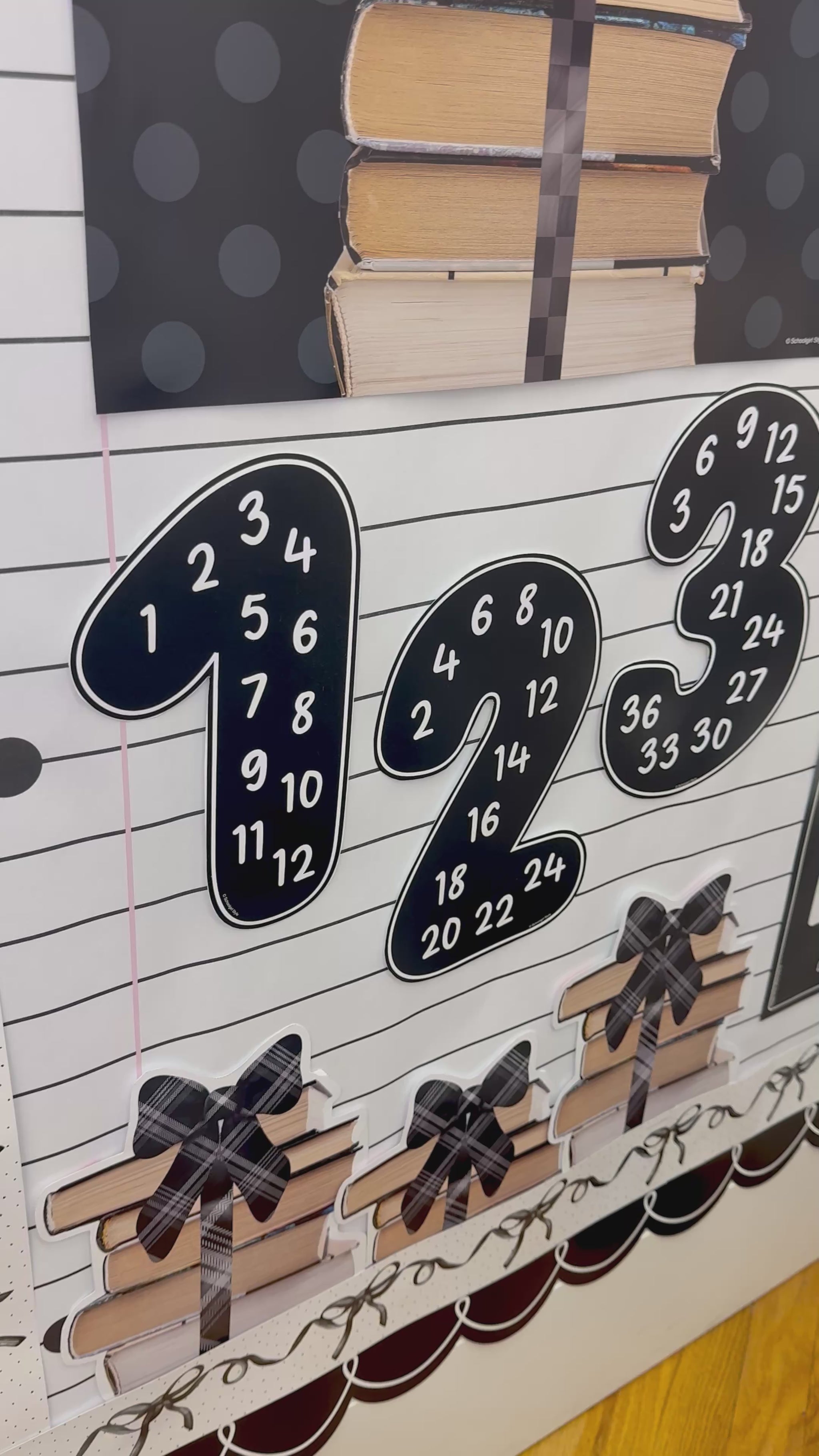 Black and white number cutouts for counting 