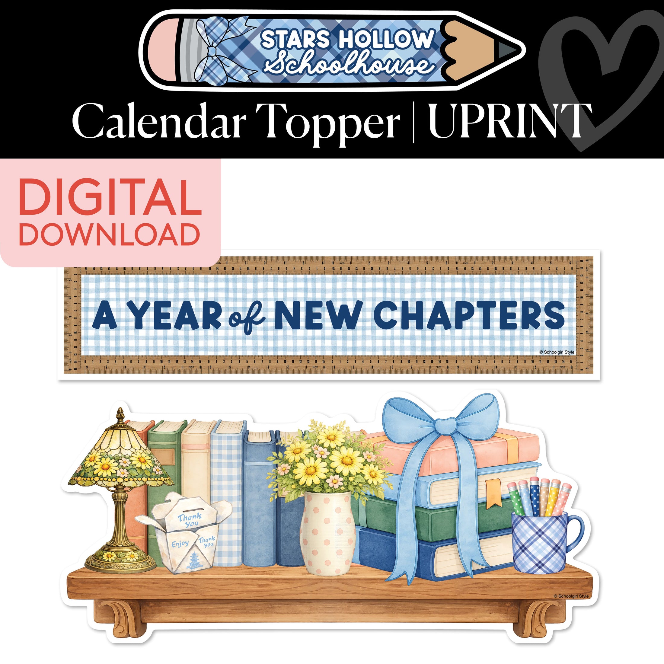 Printable Cozy Calendar Topper | School in Stars Hollow