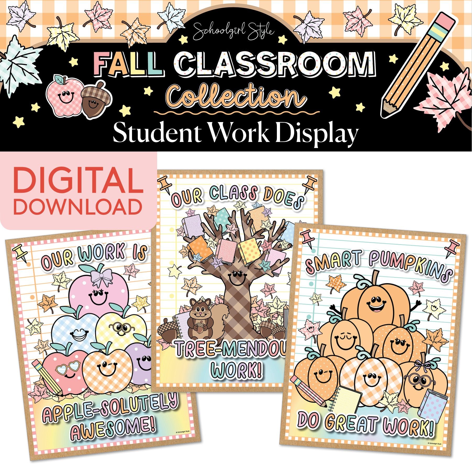 Printable Pastel Fall Student Work Display