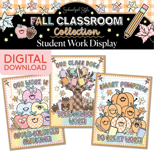 Printable Pastel Fall Student Work Display