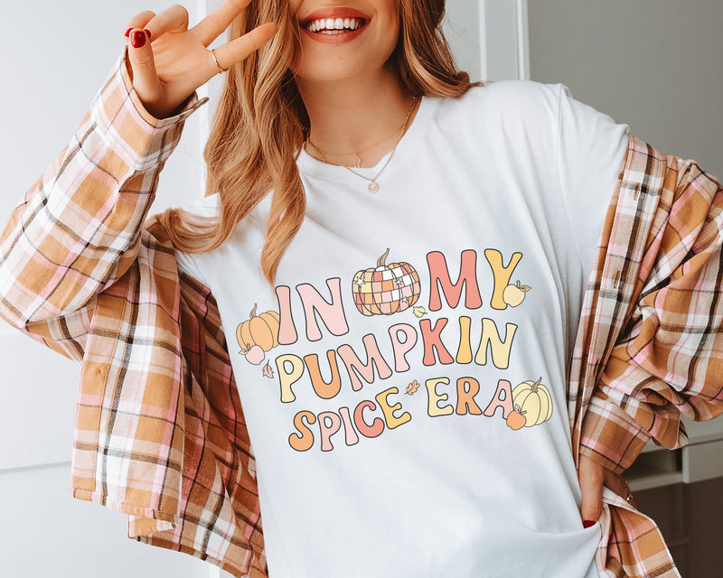 Fall Teacher T-Shirt - In my Pumpkin Spice Era | black, white, pink or tan