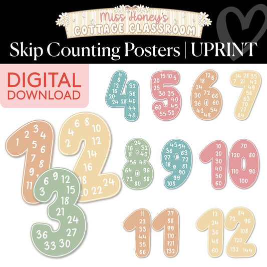 Printable Calming Skip Counting Posters | Miss Honey's Cottage Classroom