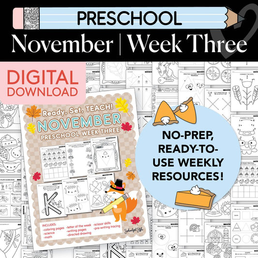 Printable Preschool November Week 3 Resources