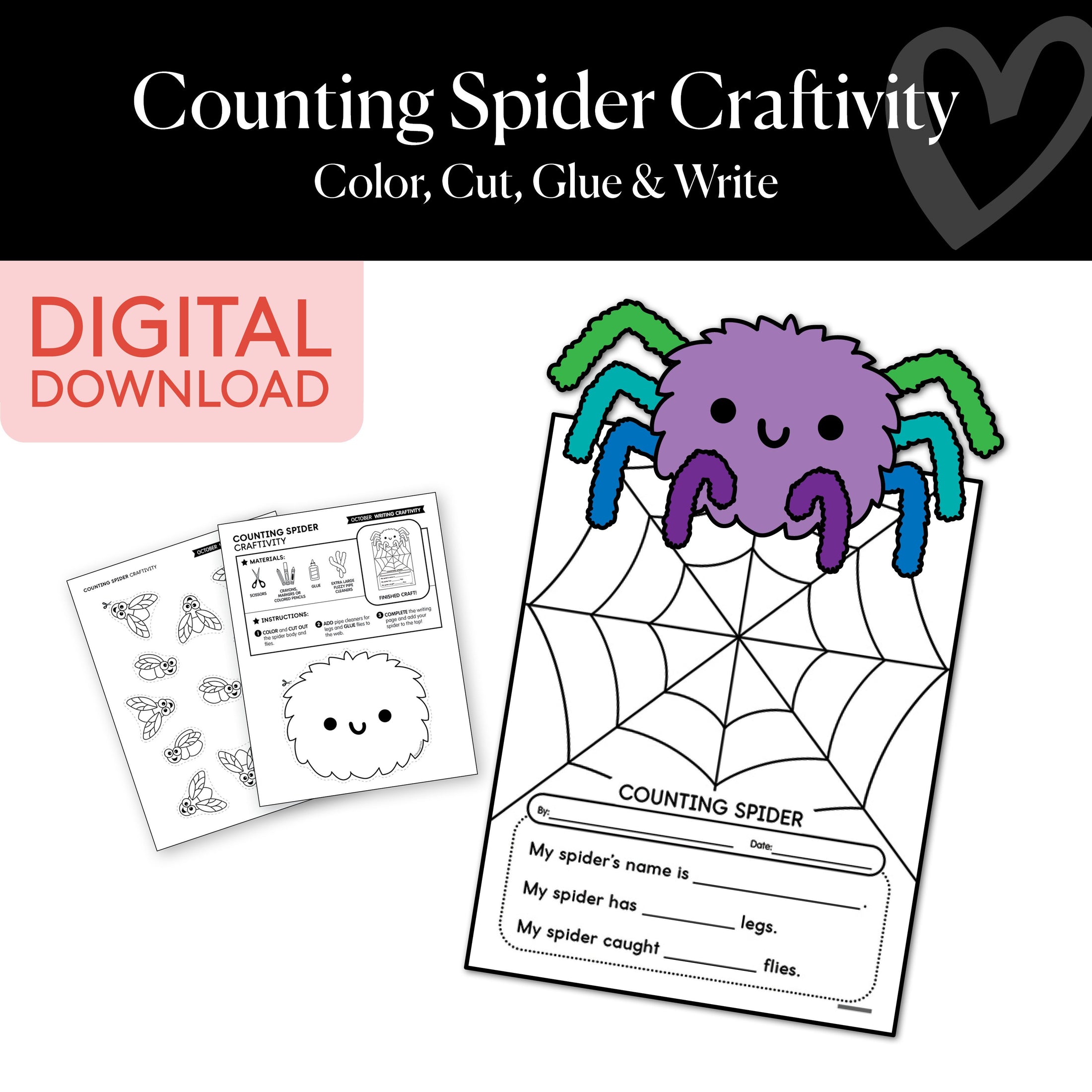 Printable Counting Spider Craftivity