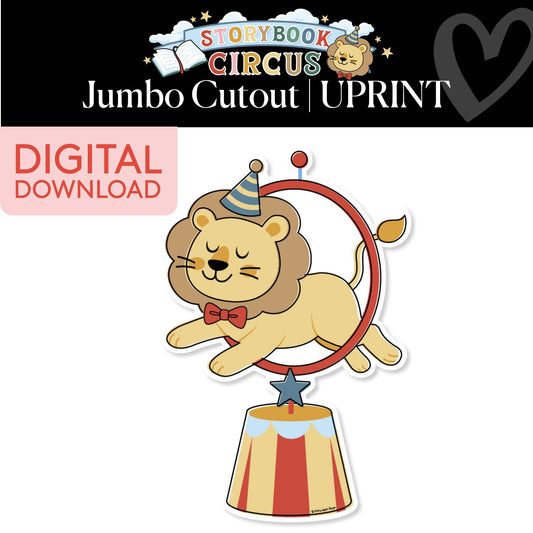 Printable Vintage Jumbo Lion Cutout | Storybook Circus