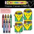 Load image into Gallery viewer, Printable Bright Rainbow Crayons Bulletin Board Cutouts | School Days
