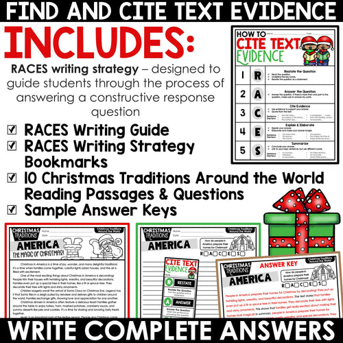 Christmas Traditions Reading Comprehension Christmas Around World Text Evidence