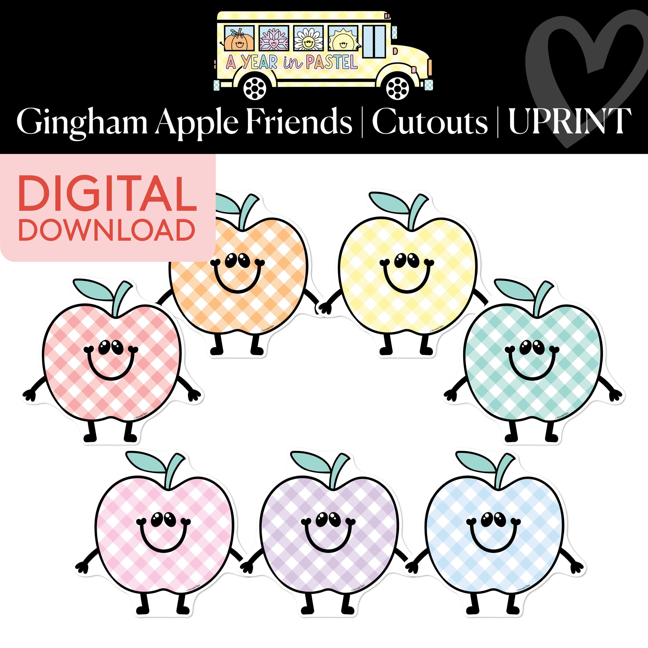 Printable Apple Friends Cutouts | A Year In Pastel