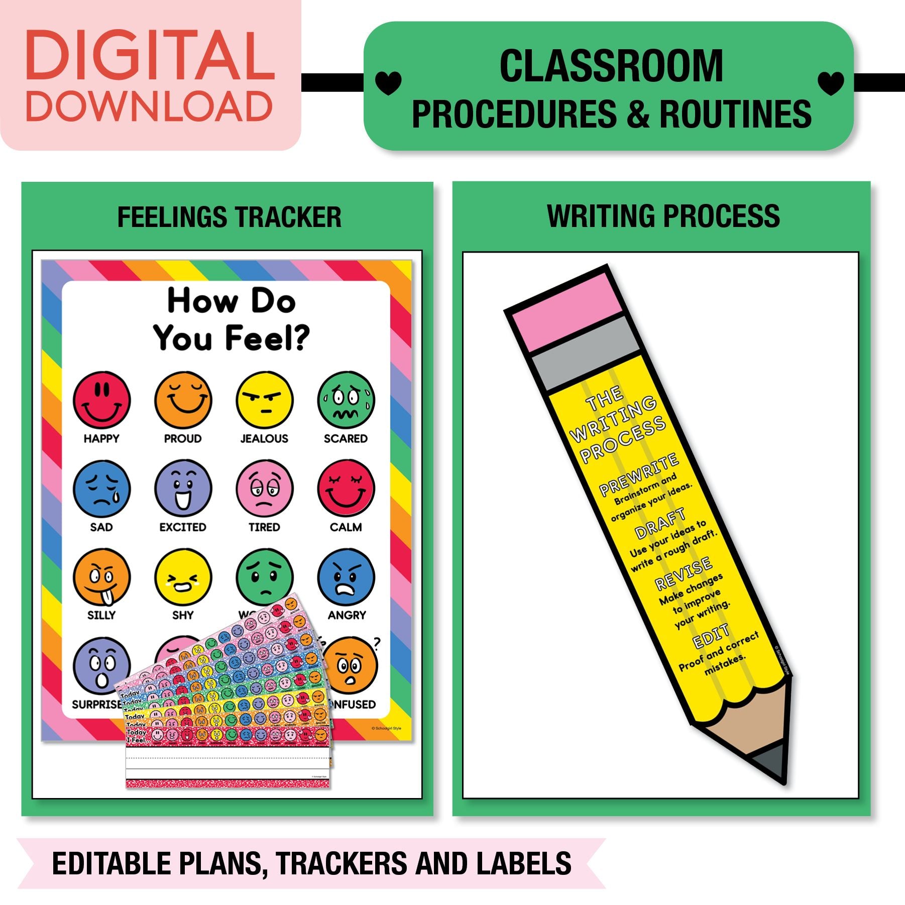 Printable Ultimate Rainbow Classroom Management and Organization Bundle