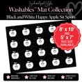 Load image into Gallery viewer, Black and White Apple Sit Spot Classroom Mat by Schoolgirl Style

