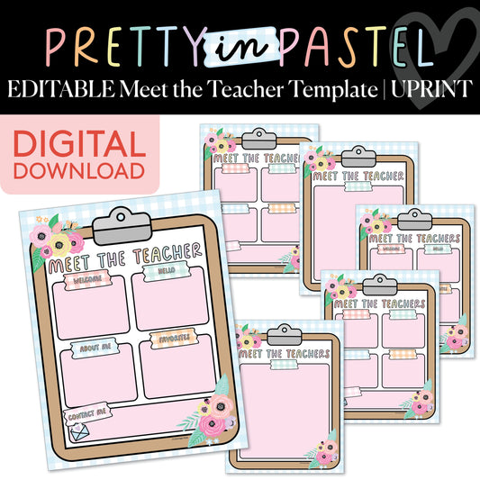 Printable Pastel Editable Meet The Teacher...| Pretty in Pastel