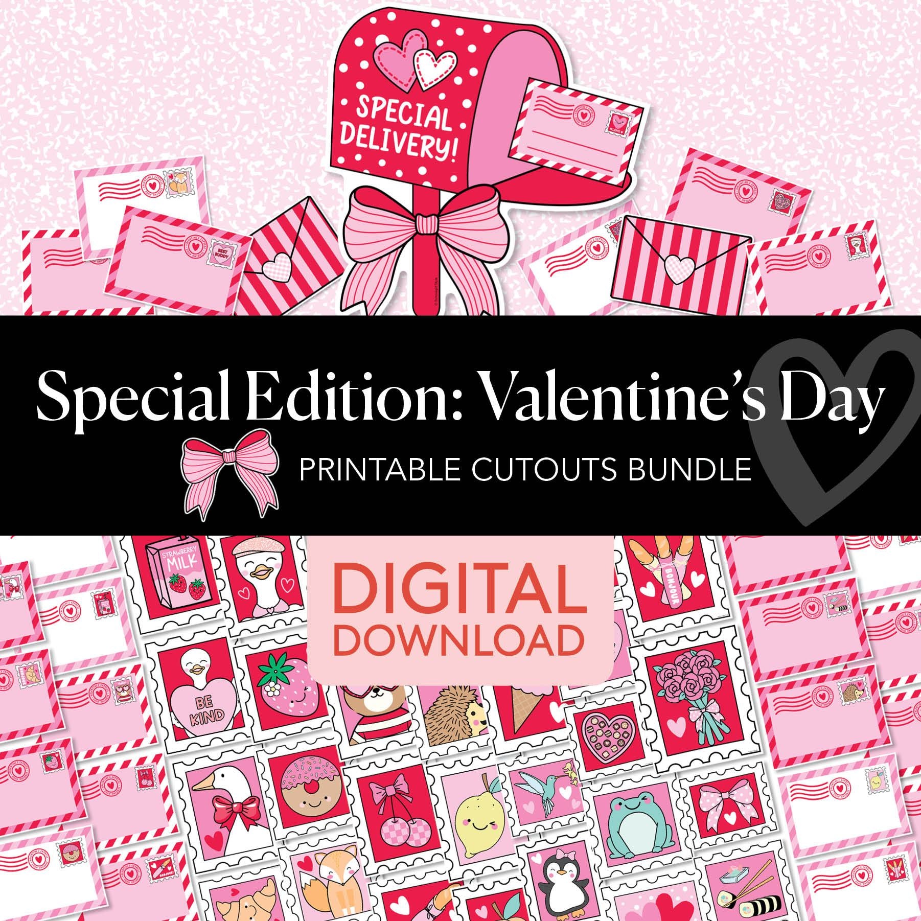 Printable Valentines Cutouts Bundle | Special Edition: Valentine's Day