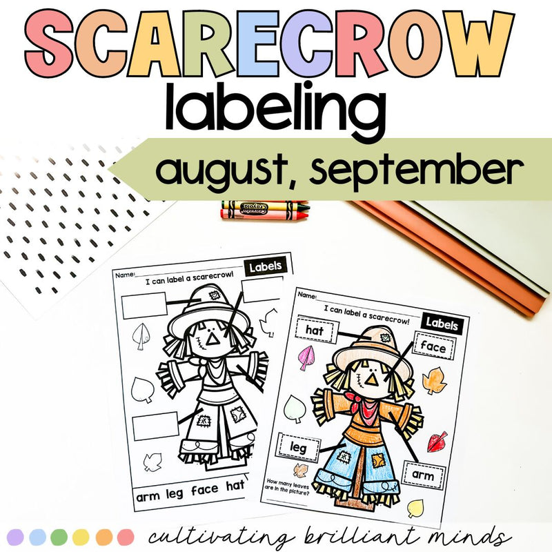 Scarecrow Labels | Labeling Worksheet | Labeling Picture | Back to School
