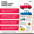 Load image into Gallery viewer, Printable Preschool October Alphabet Center Activities

