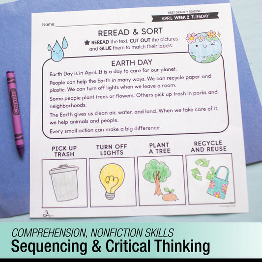 Printable First Grade April Daily Reading