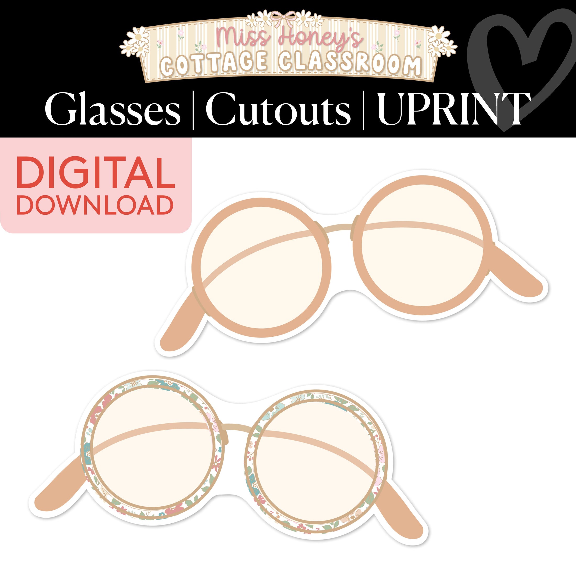 Printable Calming Glasses Cutouts | Miss Honey's Cottage Classroom