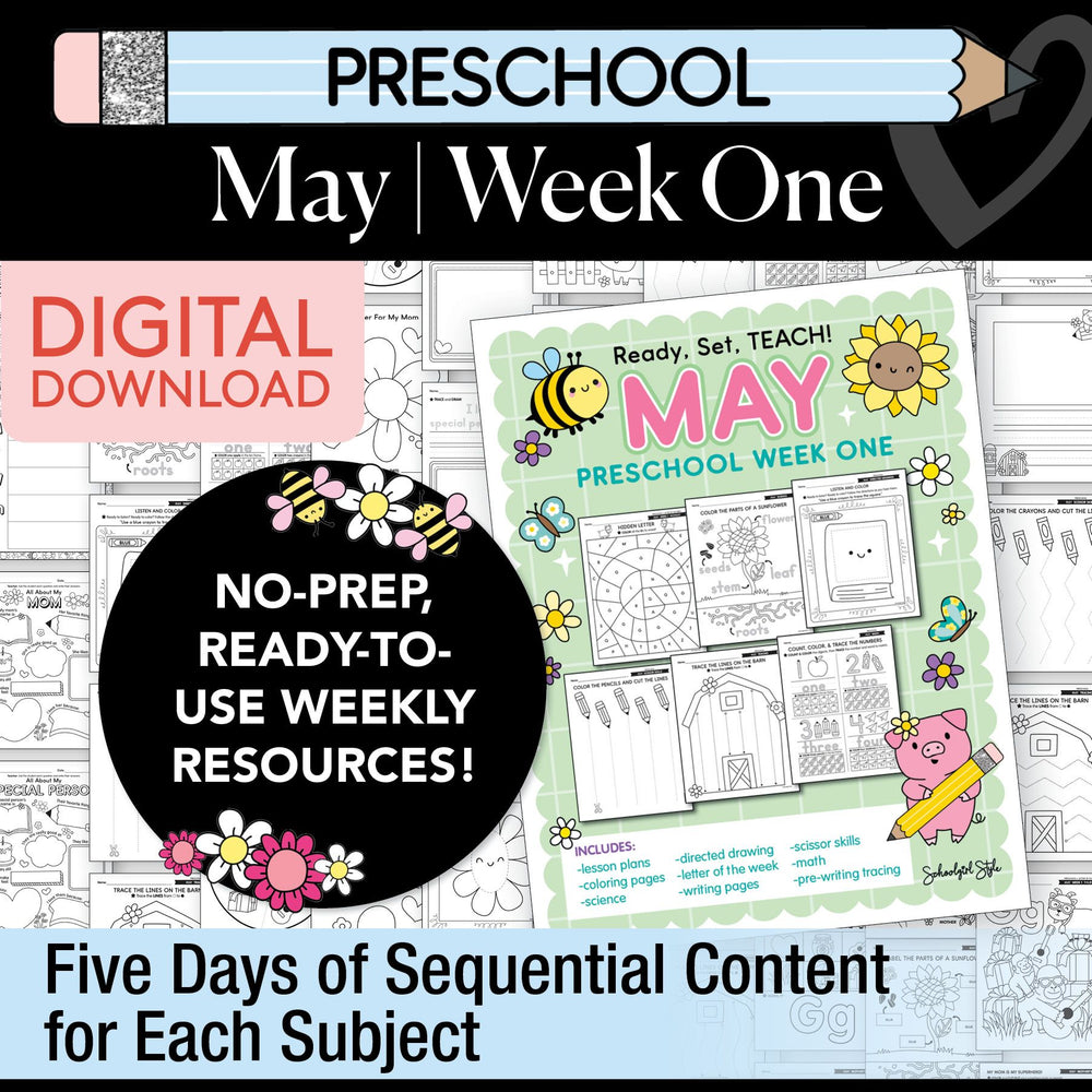 Printable Preschool May Week 1 Resources
