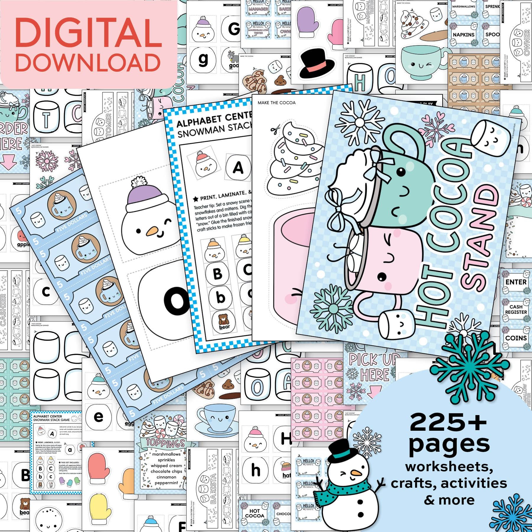 Printable Preschool January Thematic Unit Bundle