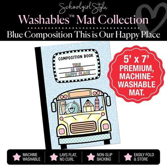 Blue Composition This Is Our Happy Place Classroom Mat by Schoolgirl Style