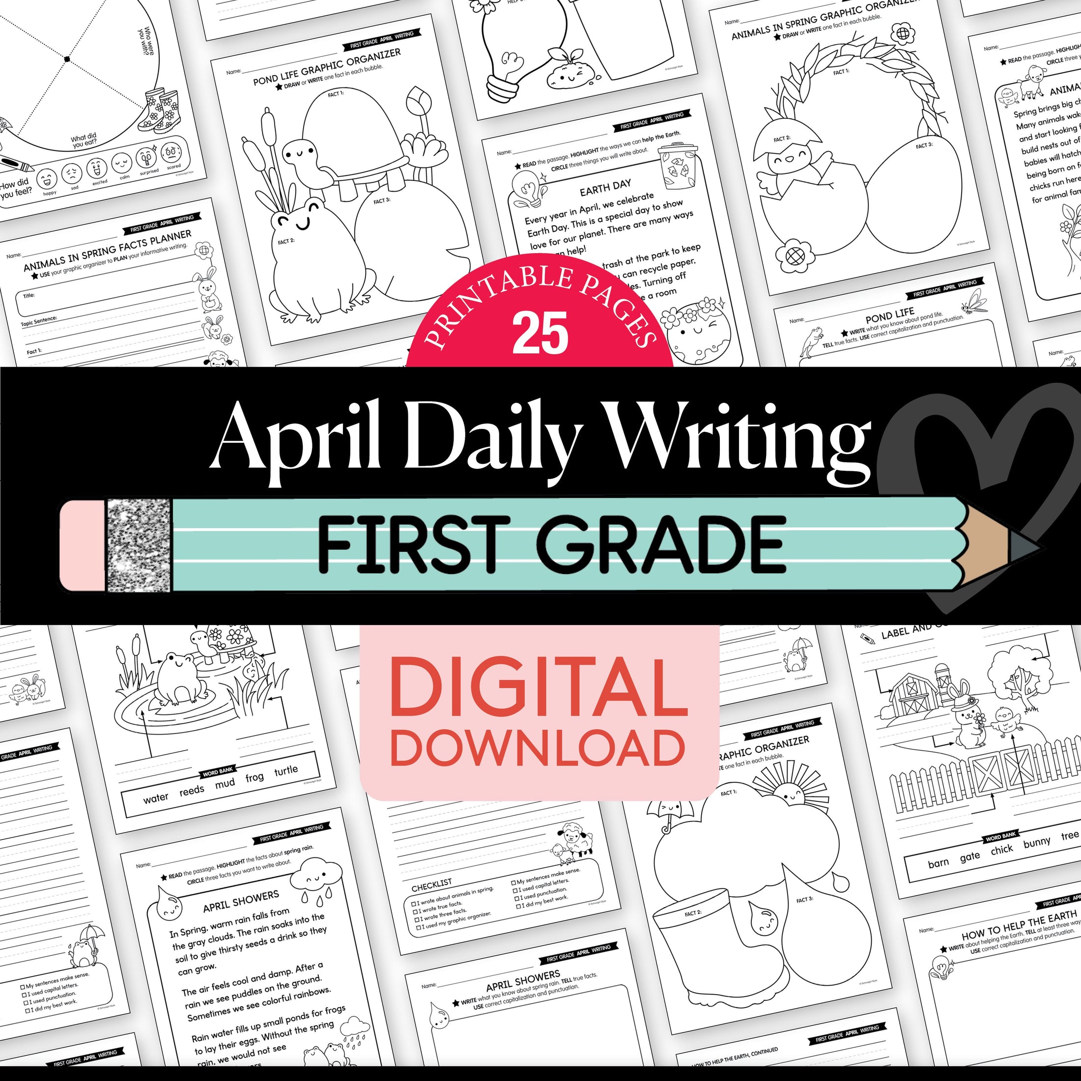 Printable First Grade April Daily Writing