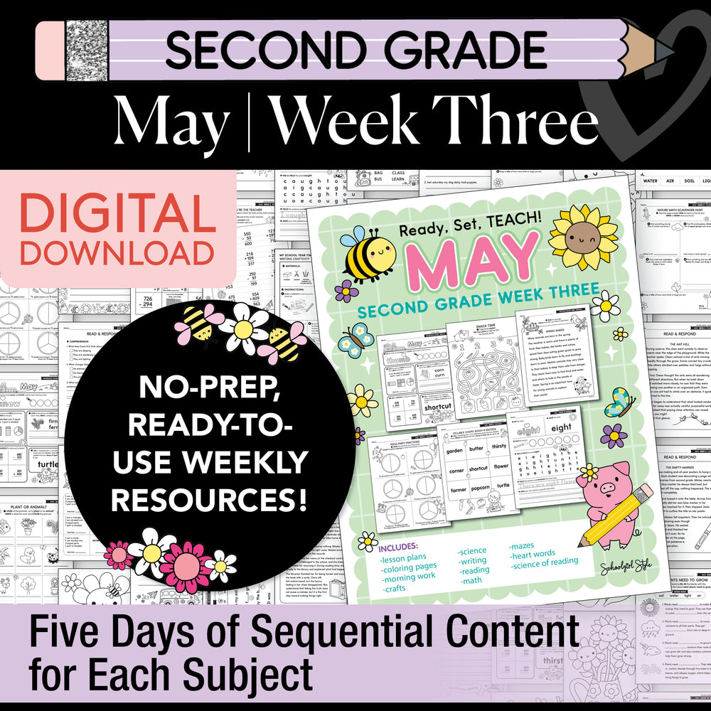 Printable Second Grade May Week 3 Resources