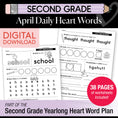 Load image into Gallery viewer, Printable Second Grade April Daily Heart Words
