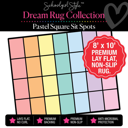 Pastel Square Sit Spot Classroom Rug by Schoolgirl Style