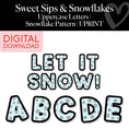 Load image into Gallery viewer, Printable Winter Snowflake Pattern Uppercase Letters | Sweet Sips and Snowflakes
