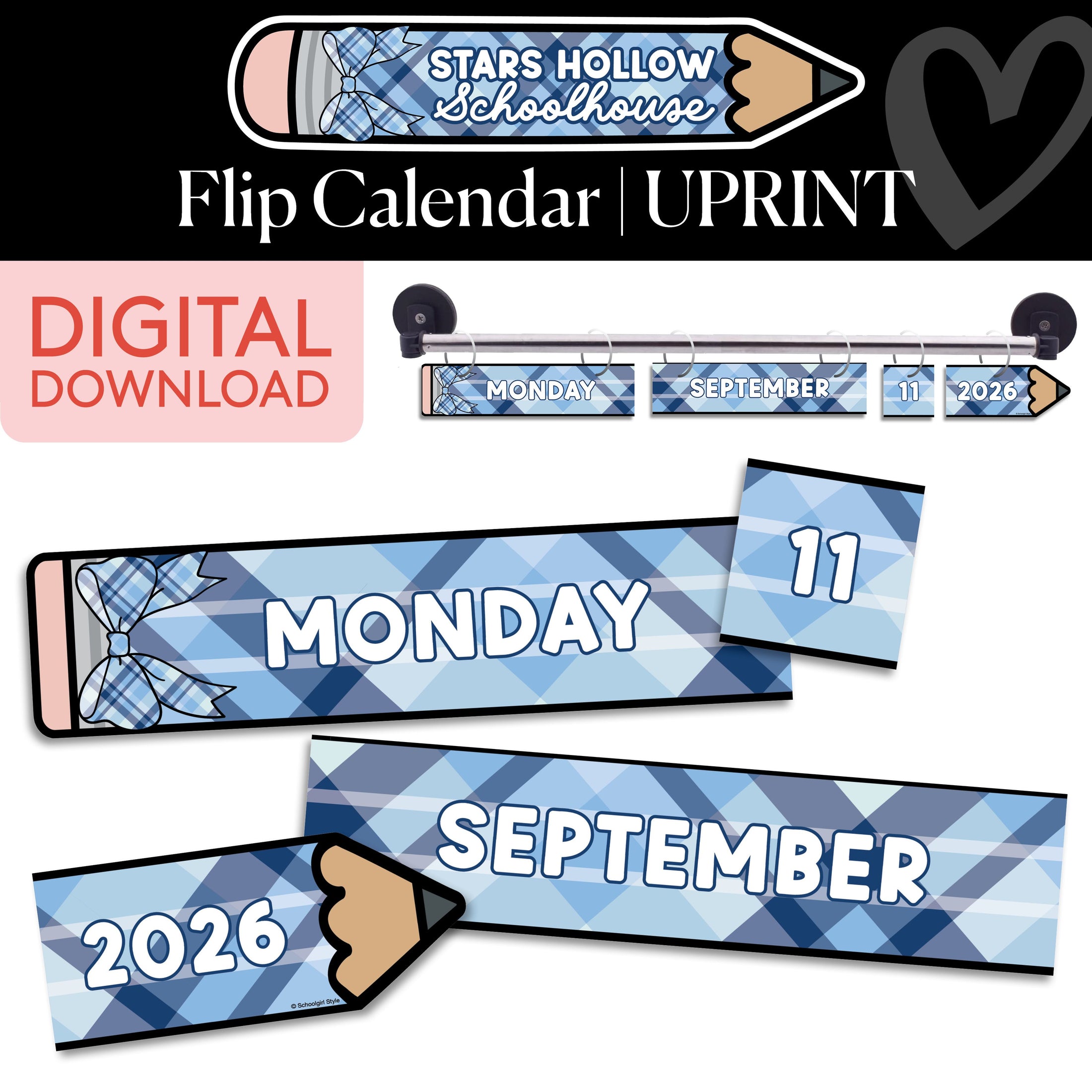 Printable Cozy Flip Calendar | School in Stars Hollow