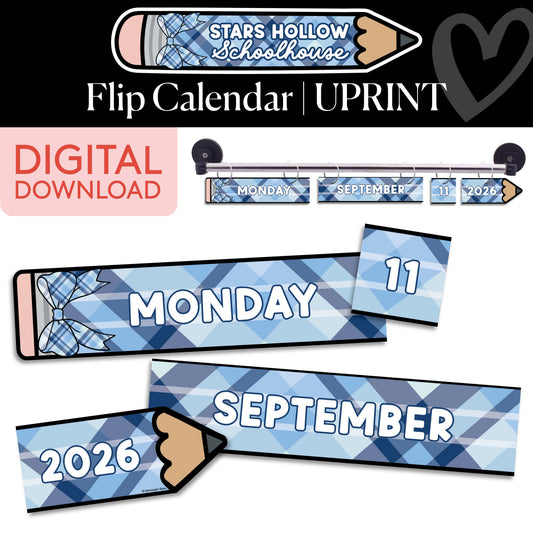 Printable Cozy Flip Calendar | School in Stars Hollow