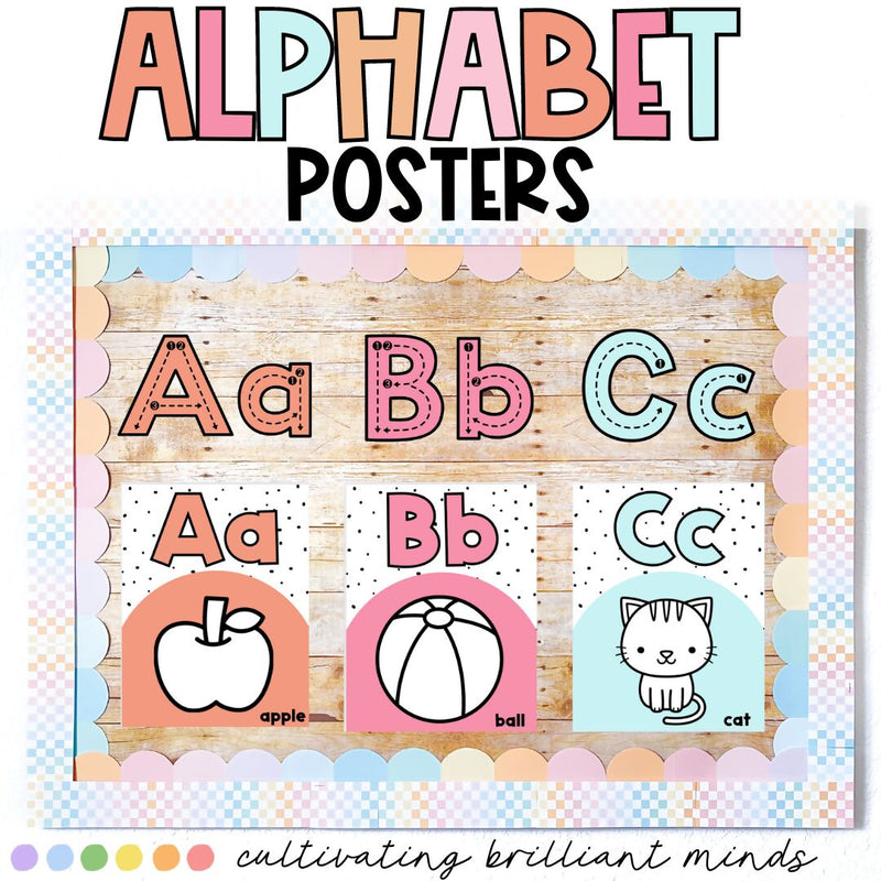 Just Peachy Alphabet Posters | Calm Peach | Classroom Decor