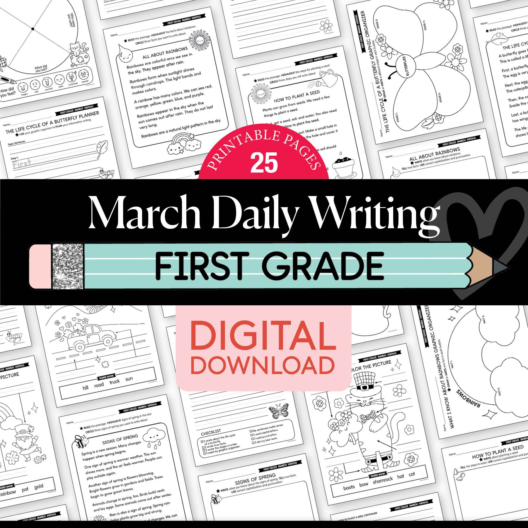 Printable First Grade March Daily Writing