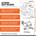 Load image into Gallery viewer, Printable Kindergarten October Daily Reading
