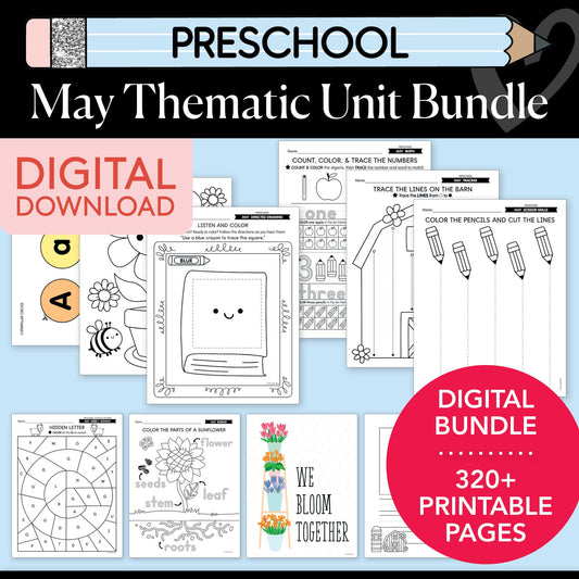 Printable Preschool May Thematic Unit Bundle