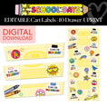 Load image into Gallery viewer, Printable Bright Rainbow Editable 10 Drawer Locker Classroom Cart Labels | School Days
