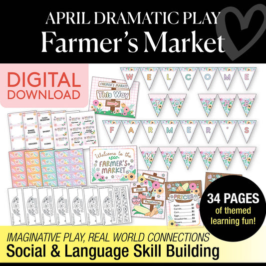 Printable April Dramatic Play Farmer's Market