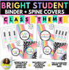 Bright Rainbow Editable Binder Covers & Spines