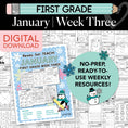 Load image into Gallery viewer, Printable First Grade January Week 3 Resources
