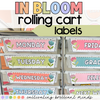 In Bloom Editable Rolling Cart Draw Labels | Back to School | Classroom Decor