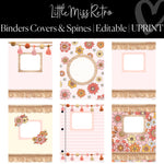 Editable and Printable Binder Covers and Spines Classroom Decor and Organization Little Miss Retro Makeover by UPRINT 