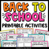 Back to School Activities & Worksheets | First Week of School