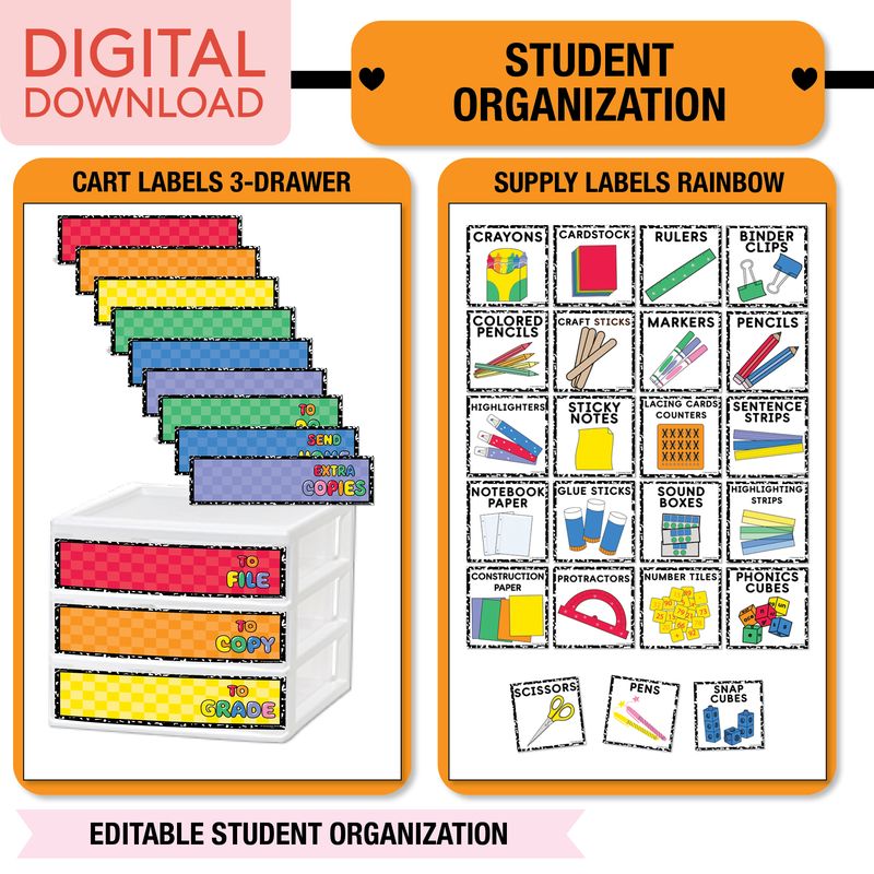 Printable Ultimate Rainbow Classroom Management and Organization Bundle